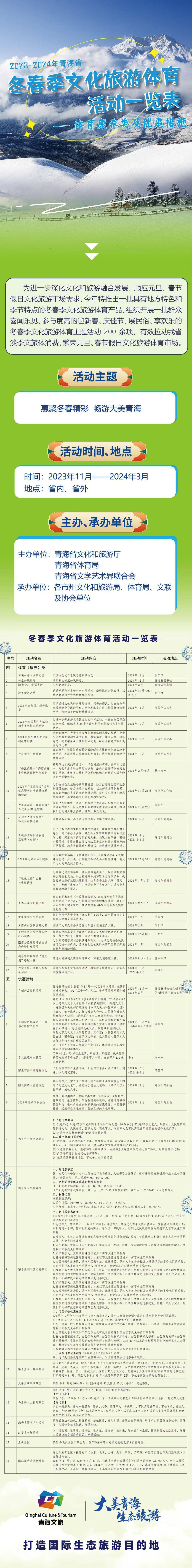 乐鱼app：【冬春旅逛季】2023—2024年青海省冬春季文明旅逛体育举止一览外（体育康养类及优惠步骤）(图1)